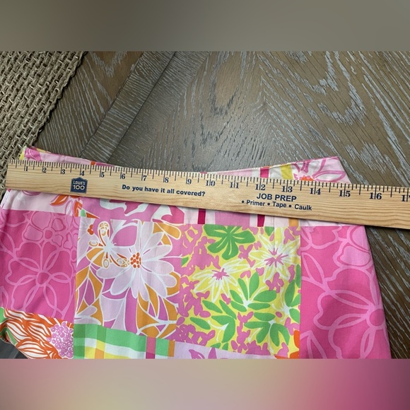 Lilly Pulitzer Pink and Green Floral Patchwork Skirt Size 8‎ - Picture 9 of 11